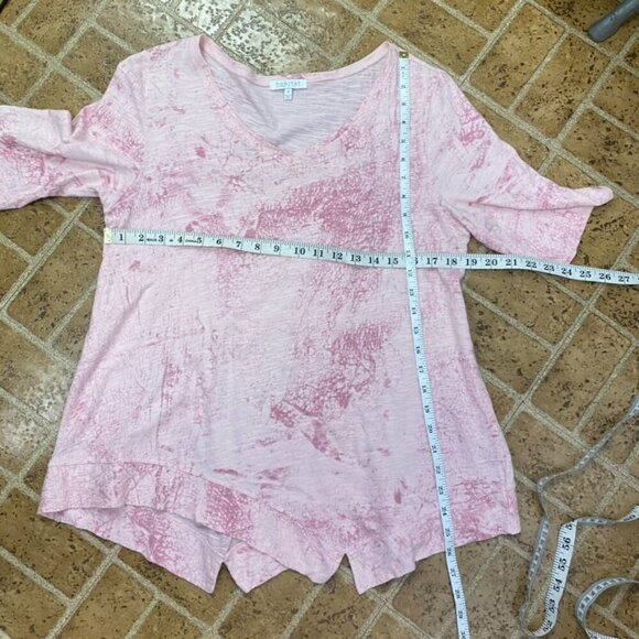 Habitat Pink Asymmetrical Hem V Neck Short Sleeve Top - Picture 10 of 10